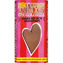 Foto van Tony'ss chocolonely melk roos framboos 180 g bij jumbo