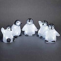 Foto van Konstsmide 6266-203 acryl figuur energielabel: f (a - g) baby-pinguin set van 5 stuks koudwit led wit