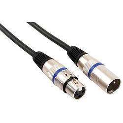 Foto van Hq-power xlr-kabel 3-pin mannelijk/vrouwelijk 6 meter zwart