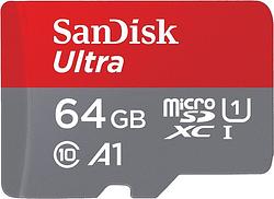 Foto van Sandisk microsdxc ultra 64gb 140mb/s micro sd-kaart grijs
