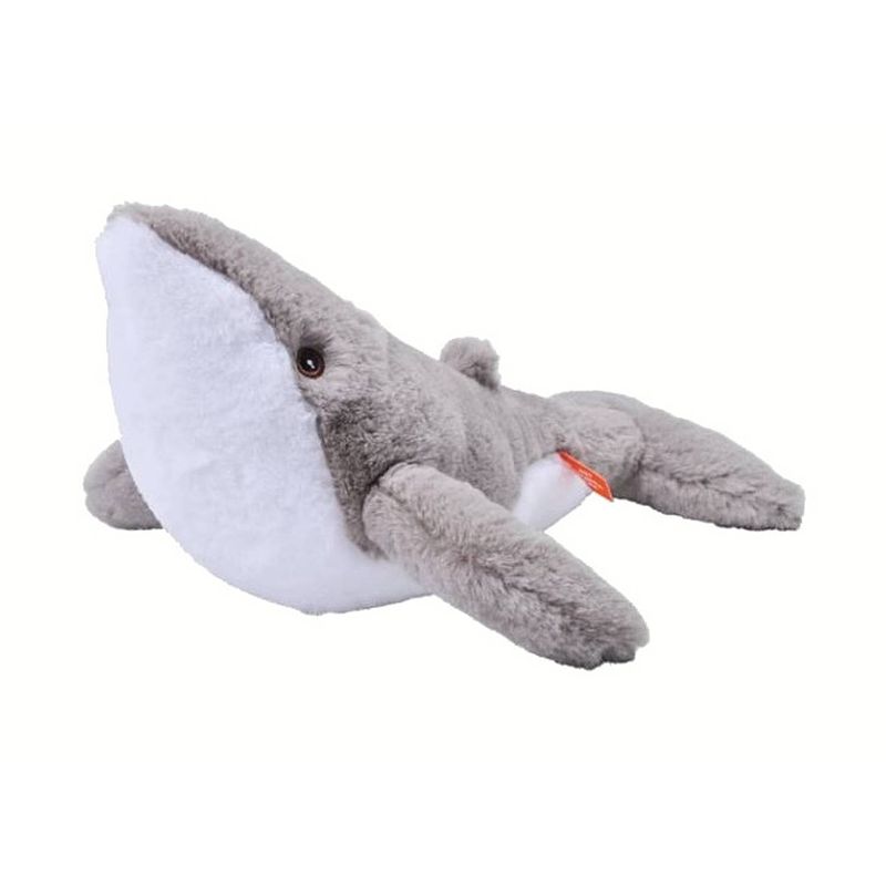 Foto van Wild republic knuffel bultrugwalvis ecokins junior 30 cm pluche grijs