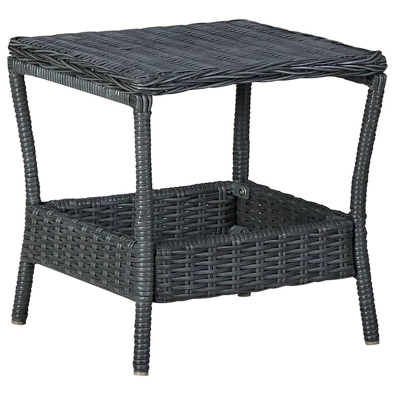 Foto van Vidaxl tuintafel 45x45x46,5 cm poly rattan donkergrijs