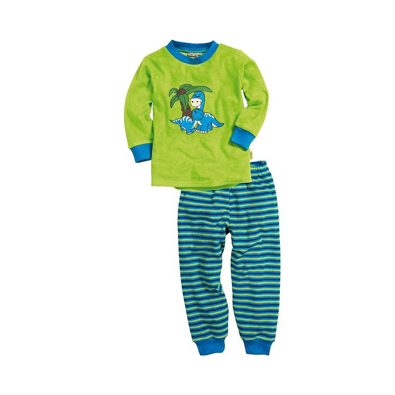 Foto van Playshoes pyjama dino groen jongens maat 86