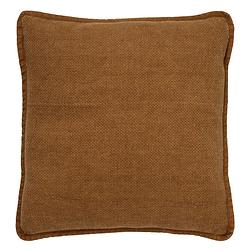 Foto van Dutch decor bowie - sierkussen van katoen tobacco brown 45x45 cm - bruin - bruin