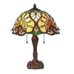 Foto van Haes deco - tiffany tafellamp groen ø 40x50 cm fitting e27 / lamp max 2x60w