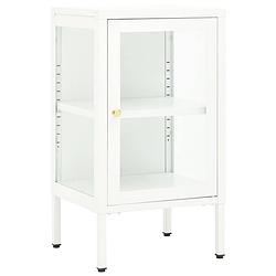 Foto van Vidaxl dressoir 38x35x70 cm metaal en glas