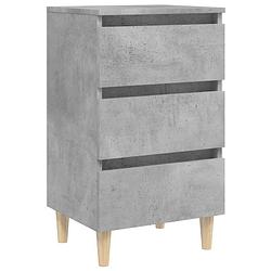 Foto van The living store bedkastje scandinavisch betongrijs - 40 x 35 x 69 cm - 3 lades