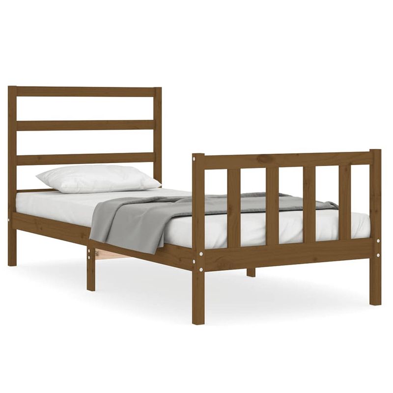 Foto van The living store bedframe grenenhout - 205.5 x 105.5 x 100 cm - multiplex lattenbodem