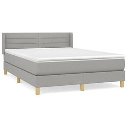 Foto van The living store boxspringbed - comfort - bed - 193 x 147 x 78/88 cm - lichtgrijs - pocketvering matras - middelharde