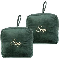 Foto van Cosy & trendy deurstopper - 2x - 1.4 kg - donkergroen - met oppak lus - deurstoppers