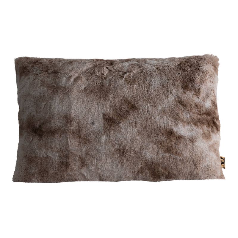 Foto van Ptmd linde beige faux fur cushion rectangle