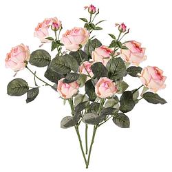 Foto van Top art kunstbloem roos ariana - 3x - roze - 73 cm - kunststof steel - decoratie bloemen - kunstbloemen