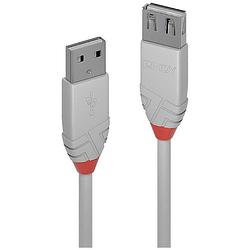 Foto van Lindy usb-kabel usb 2.0 usb-a stekker, usb-a bus 0.2 m grijs 36710