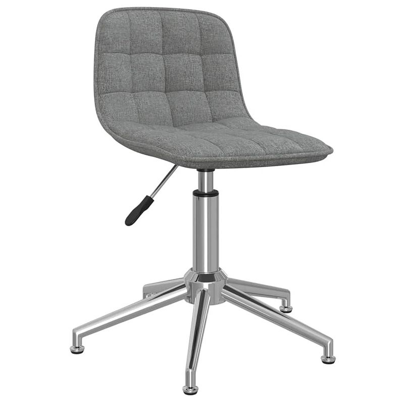 Foto van The living store eetkamerstoelen - draaibaar - lichtgrijs - 42.5 x 45 x (68-82.5) cm - verchroomd staal en stof