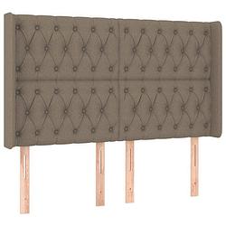 Foto van Vidaxl hoofdbord met randen 163x16x118/128 cm stof taupe