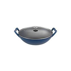 Foto van Buccan - hamersley - gietijzeren wokpan 36cm - blauw