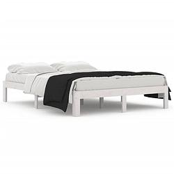 Foto van Vidaxl bedframe massief grenenhout wit 140x190 cm