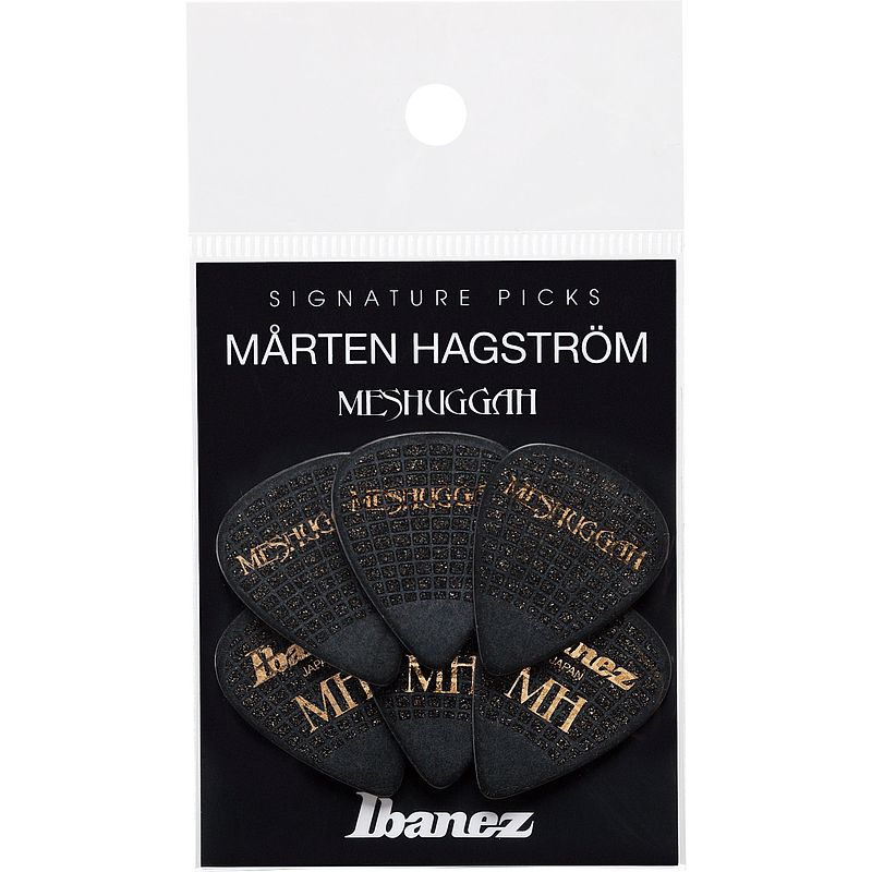 Foto van Ibanez p1000mh mårten hagström meshuggah set van 6 plectrums 1.0 mm sand grip