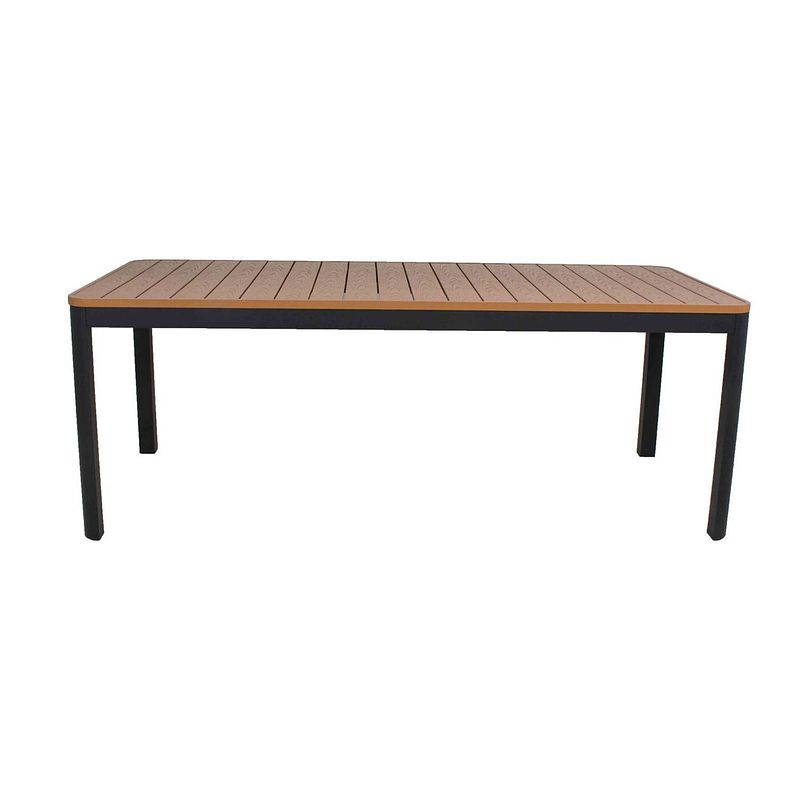 Foto van Giga meubel tuintafel polywood 200cm - aluminium onderstel - tafel brent