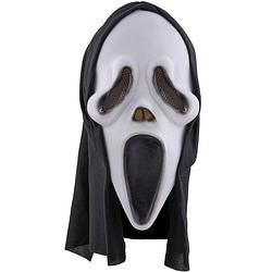 Foto van Halloween thema verkleed masker - scream/ghostface - volwassenen - met kap - verkleedmaskers