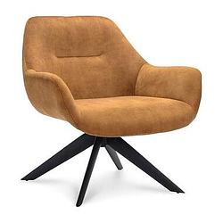 Foto van Fauteuil revi - velvet - cognac - leen bakker