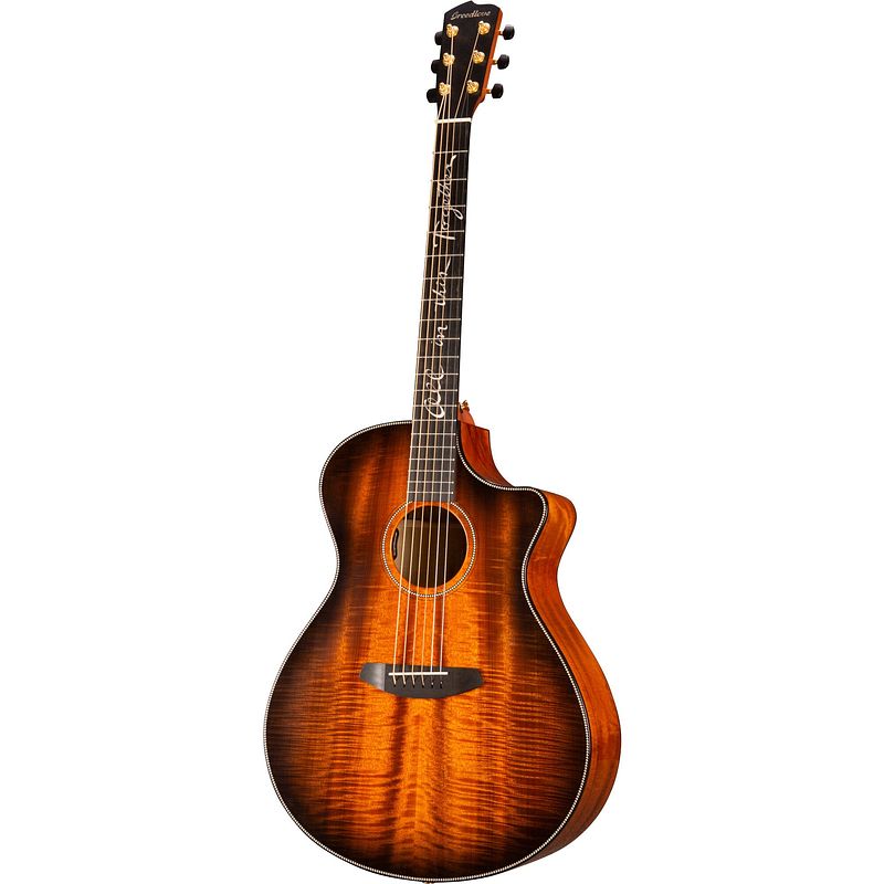 Foto van Breedlove usa jeff bridges signature oregon concerto ce bourbon burst gloss elektrisch-akoestische westerngitaar