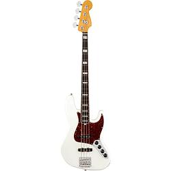 Foto van Fender american ultra jazz bass arctic pearl rw met koffer