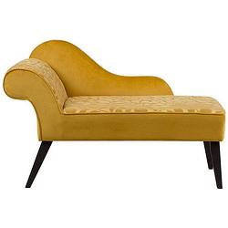 Foto van Beliani biarritz - chaise longue-geel-fluweel