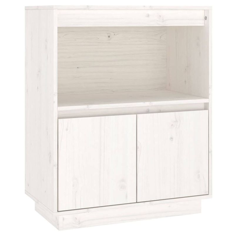 Foto van Vidaxl dressoir 60x34x75 cm massief grenenhout wit