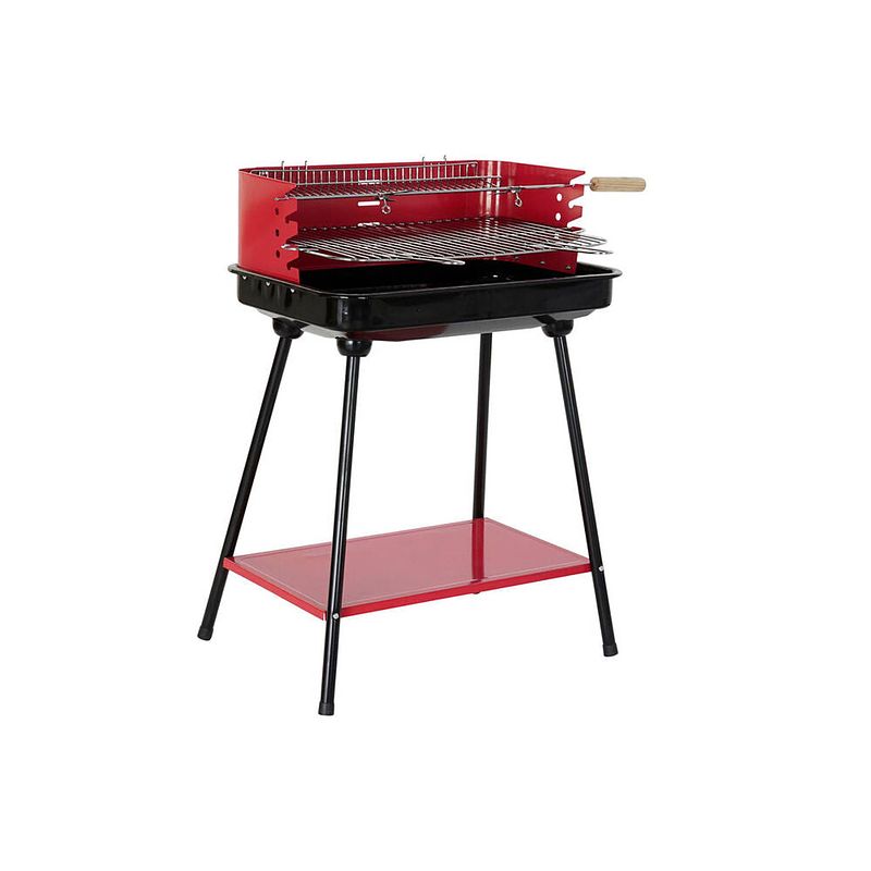 Foto van Houtskoolbarbecue met poten dkd home decor rood staal (53 x 37 x 80 cm)
