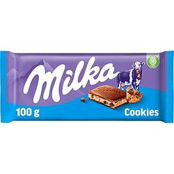 Foto van Milka chocolade reep cookies 100g bij jumbo
