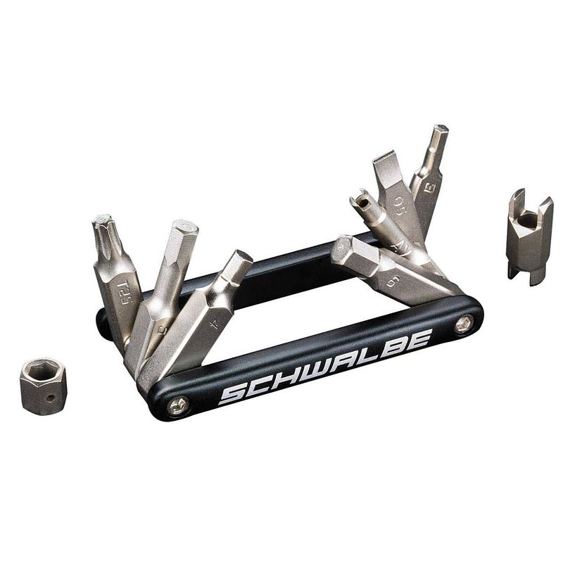 Foto van Schwalbe multitool 2.0 9 functies 9,5 cm zwart/zilver