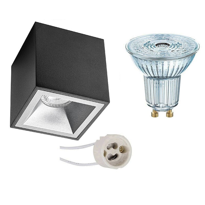 Foto van Opbouwspot set - osram parathom par16 930 36d - pragmi cliron pro - gu10 fitting - dimbaar - opbouw vierkant - mat