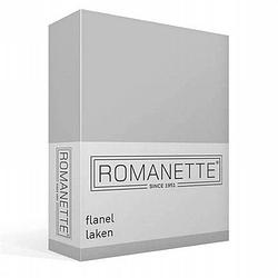 Foto van Romanette flanel laken - 100% geruwde flanel-katoen - 2-persoons (200x260 cm) - grijs