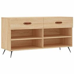 Foto van Infiori schoenenbank 102x35x55 cm bewerkt hout sonoma eikenkleurig