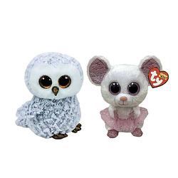Foto van Ty - knuffel - beanie boo's - owlette owl & nina mouse