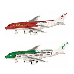 Foto van Speelgoed vliegtuigen setje van 2 stuks groen en rood 19 cm - speelgoed vliegtuigen