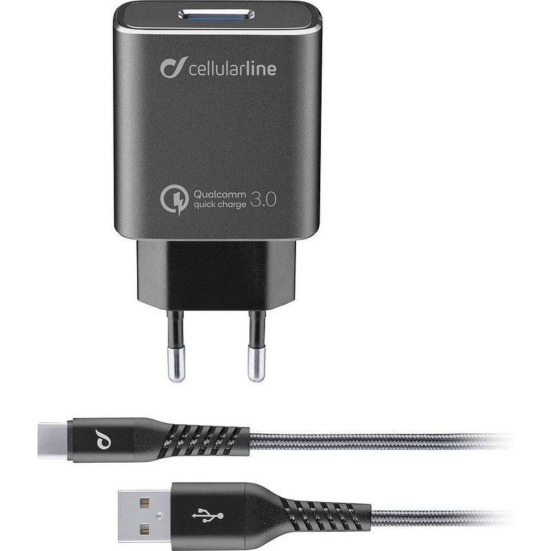 Foto van Cellularline cellularline tetrachhukitqctyck usb-oplader thuis 1 x usb 2.0 bus a