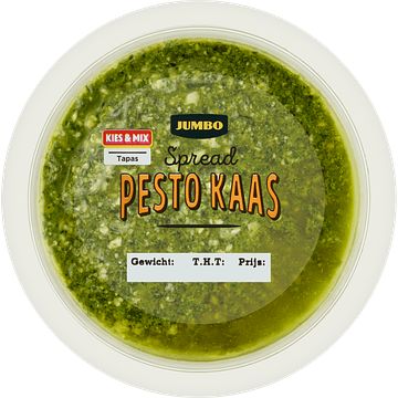 Foto van 3 voor € 6,00 | jumbo pestospread met kaas 90g aanbieding bij jumbo