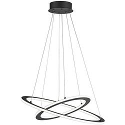 Foto van Led hanglamp - trion duban - 40w - warm wit 3000k - dimbaar - rond - mat zwart - aluminium