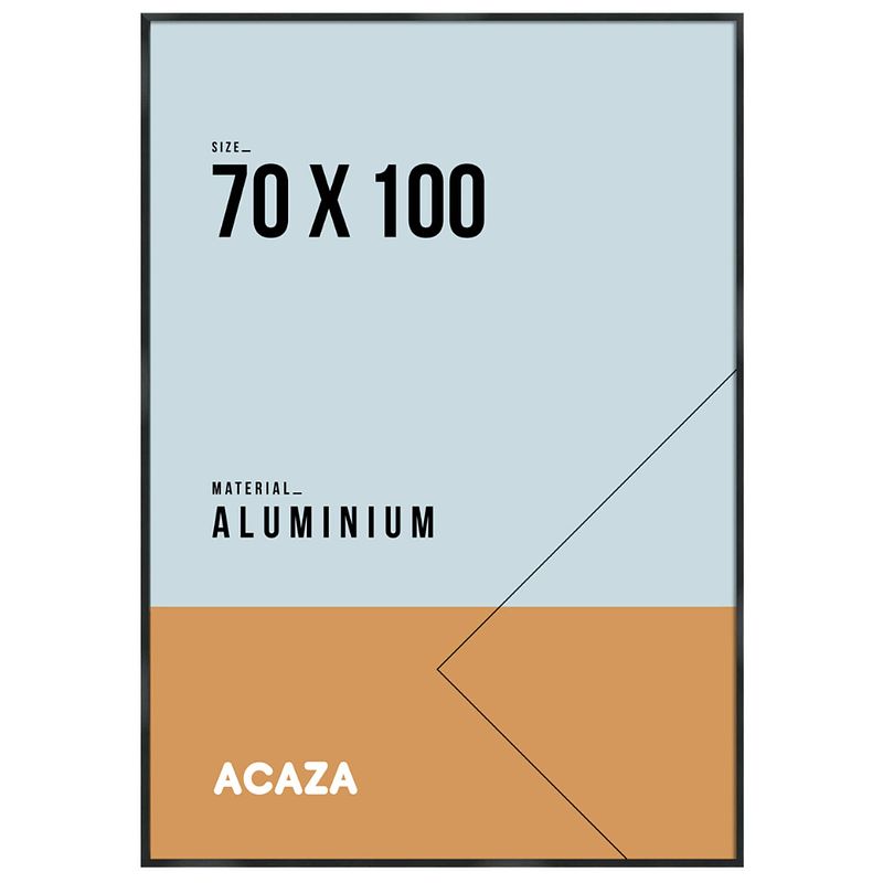 Foto van Acaza fotokader, lijst geschikt voor foto's of posters van 70 cm x 100 cm, aluminium, plexiglas, zwart