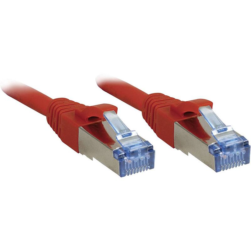 Foto van Lindy 47170 rj45 netwerkkabel, patchkabel cat 6a s/ftp 20.00 m rood snagless 1 stuk(s)