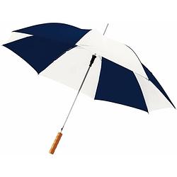 Foto van Automatische paraplu blauw/wit 82 cm - paraplu's