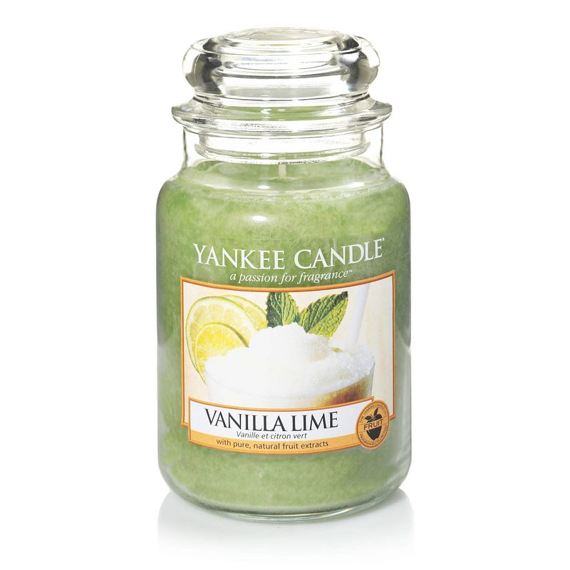 Foto van Yankee candle - vanilla lime geurkaars - large jar - tot 150 branduren