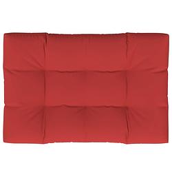 Foto van The living store palletkussen - 120x80x12 cm - waterafstotend - rood - polyester