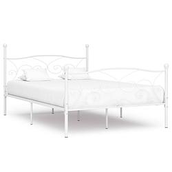 Foto van Vidaxl bedframe met lattenbodem metaal wit 120x200 cm