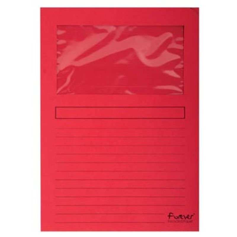 Foto van Exacompta l-map met venster forever, pak van 100 stuks, rood