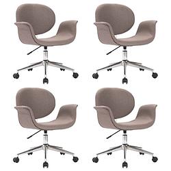 Foto van The living store draaibare eetkamerstoelen - set van 4 - taupe - 67 x 62 x (80-87.5) cm