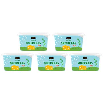 Foto van Jumbo naturel smeerkaas 30+ 5 x 100g