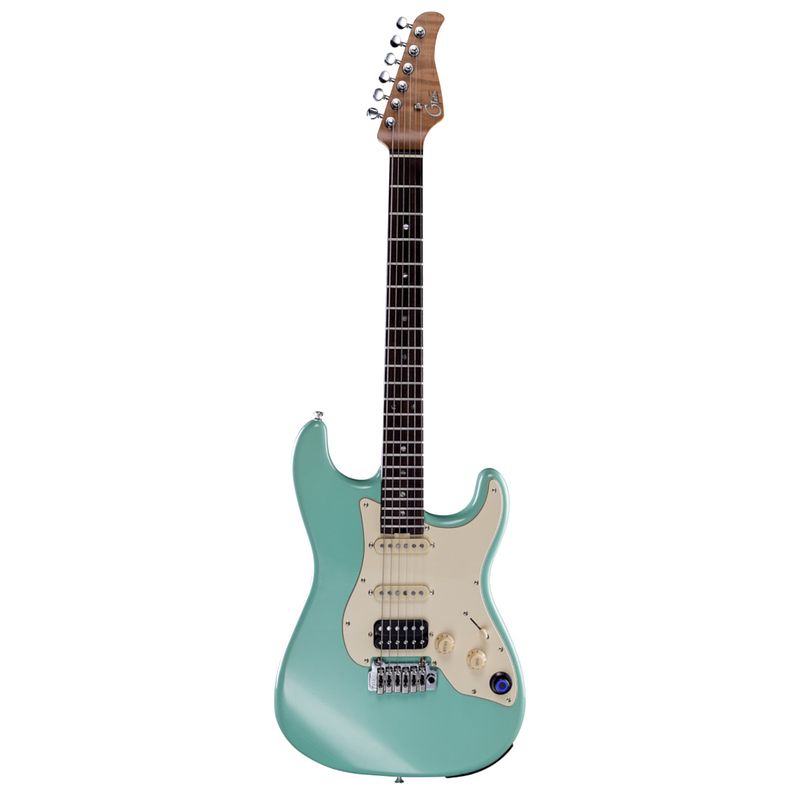 Foto van Mooer gtrs guitars professional 800 mint green intelligent guitar met gigbag